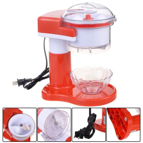 Electric Ice Shaver Crusher Machine Snow Cone Maker Commercial Shaved Red NEW
