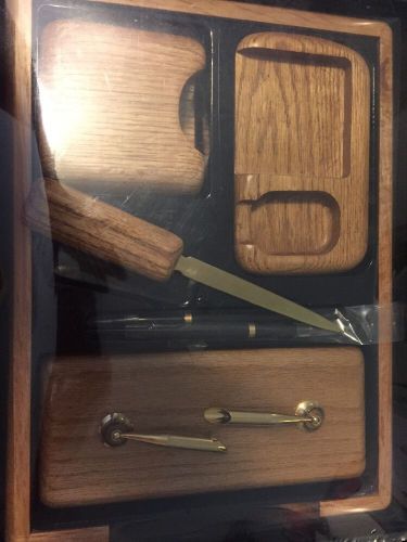 Solid wood desk accessories 5 piece set brand new for sale