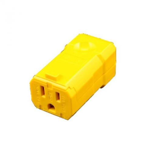 Yellow 15-Amp, 125 Volt, Connector, Straight Blade, Industrial Grade, Grounding