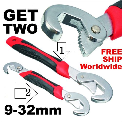 2Pcs Multi-function Universal Quick Snap N Grip Adjustable Wrench Spanner Set