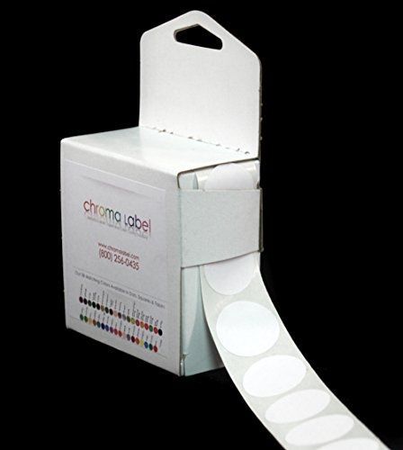 1&#034; White Color-Code Dot Labels (Write On Surface) | Permanent Adhesive -