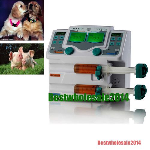 Vet 2-Channel Syringe  Injector Pump LCD  Ejector Jet  Squirt  Pump + Alarm SL