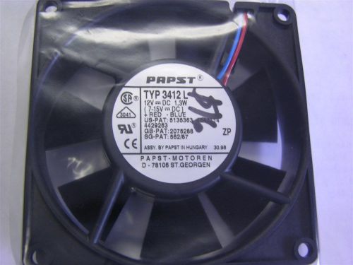 1 ebmPapst Typ 3412 L 12VDC 1.3W 36CFM 92x92x25mm DC Axial Box Fan