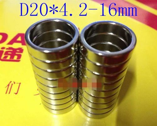 4 pcs n50 20mm x 4.2mm 16mm-hole ring round neodymium permanent magnets with hol for sale
