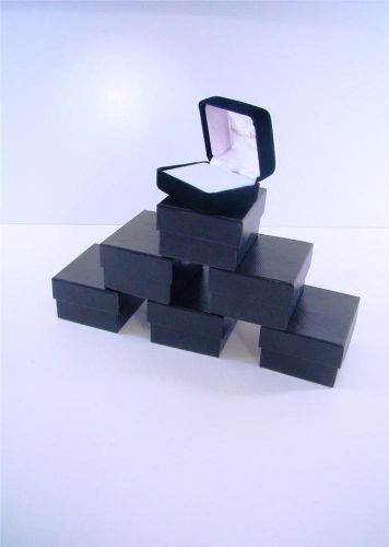 Lot of 6 earring deluxe black velvet satin lined fine jewelry presentation box for sale