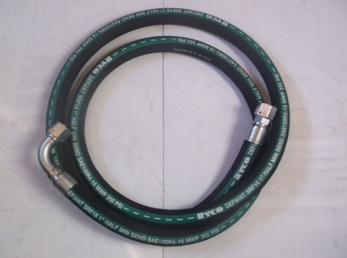 1&#034; x 12&#039; Hydraulic Hose with 90 Female JIC x Straight Female JIC  SAE100R4