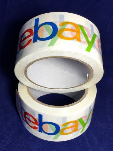 2 Two eBay Branded Logo Packaging Tape - 1 x 75 Yard Rolls Packing Shipping