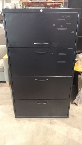 4 DRAWER LATERAL SIZE FILE CABINET METAL BLACK by TEKNION