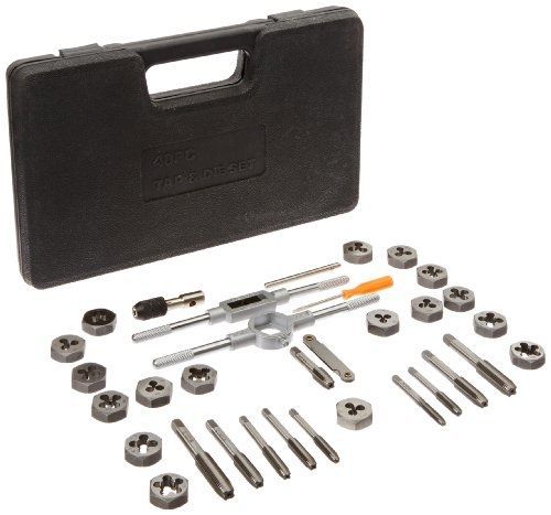 Drill america dwt40pc-mm-hex 3-12mm carbon steel tap and die set with hex die for sale