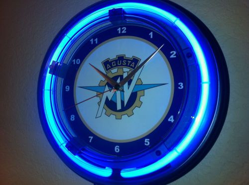 MV Agusta Motorcycle Garage Shop Man Cave Neon Wall Clock Advertising Sign