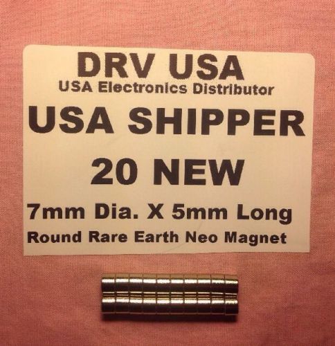 20 Pieces 7 mm X 5 mm Rare Earth Magnet Neodymium  *** USA Shipper ***