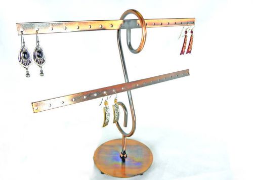 Copper 2-Bar Metal Earring Stand Jewelry Display 16 pr