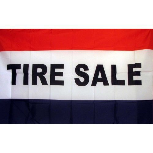 3 Tire Sale Flags 3ft x 5ft Banners (three)