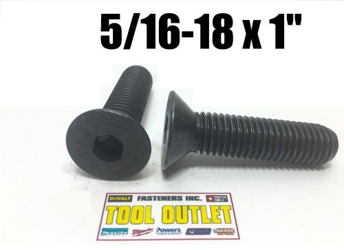(qty 100) 5/16-18 x 1&#034;  flat head cap screw black oxide thread socket for sale