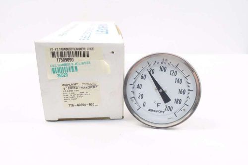 New ashcroft 50-ei-60-e-090 9 in stem thermometer 0-200f 5 in 1/2 in npt d531733 for sale