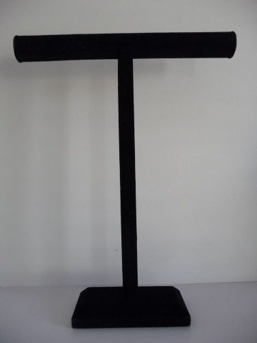 19&#034; TALL BLACK VELVET NECKLACE T-BAR JEWELRY DISPLAY STAND