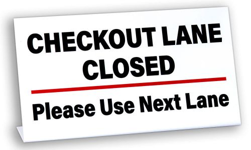 Checkout Lane Closed &#034;L&#034; Sign, 3 pack, Free Shipping