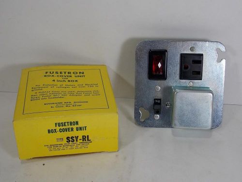 NEW FUSETRON BOX COVER UNIT FOR 4&#034; BOX TYPE SSY-RL W/ PILOT LIGHT-SWITCH-OUTLET