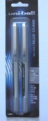 Uni-Ball Rollerball Pens Black Ink 0.7mm Fine Point Package of 2