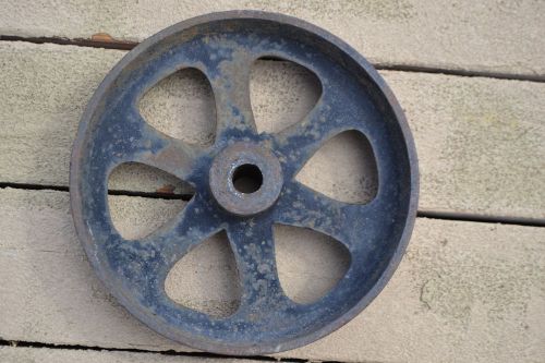 Antique 12&#034; Cast Iron Hit &amp; Miss Engine Wheel 6-Spoke Steampunk - 2 Available