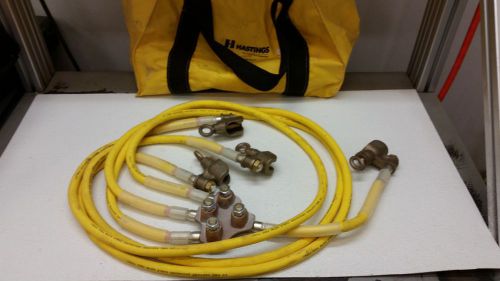 Hastings 2/0 triple grounding set clamps ground lineman electrical safety for sale