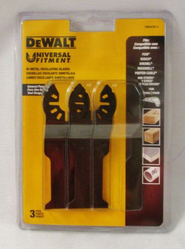 New Dewalt Wood Oscillating Tool Bi Metal Blades Universal Fit No Adapter 3 Pack