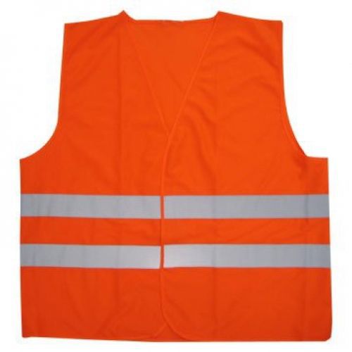 Jed Mart Fluorescent Orange Reflective Road Construction Safety Vest, One size