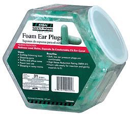 EAR PLUG,FOAM,100PR/JAR