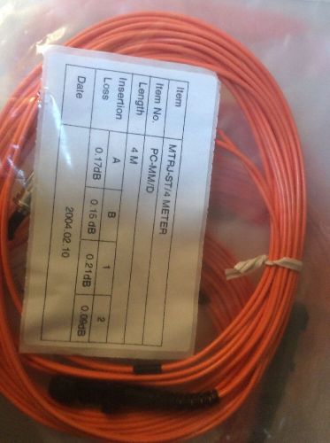 12 Each  ST-MT Fiber Optic Cable M/M ST to MTRJ New 4 Meter