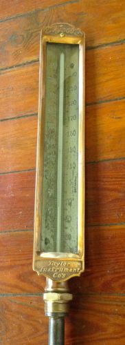 Vintage TYCOS Advance Pyrometer Service Brass Steam Boiler Thermometer Steampunk