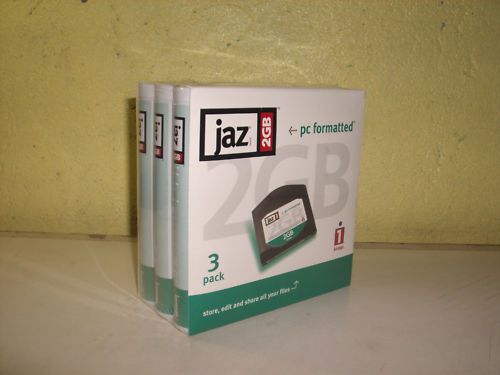 Iomega 10597 jaz 2gb 3-pack pc formatted - new for sale