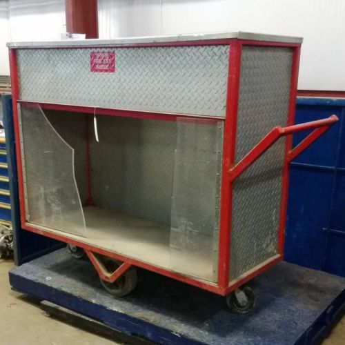 Fire extinguisher roller cart, 68&#034; x 24&#034; x 55&#034;, plastic for sale