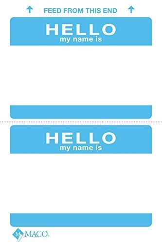 Maco MACO Handwrite or Laser/Ink Jet Blue - Hello My Name Is - Name Badges,
