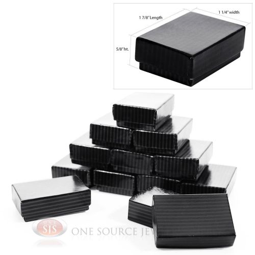 12 Black Pinstripe Cotton Filled Jewelry Gift Boxes 1 7/8&#034; x 1 1/4&#034; x 5/8&#034;
