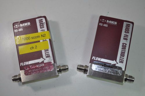 Lot of 2 MKS RS-485 Mass-Flo Controllers - O2 2000 SCCM &amp; N2 1000 SCCM