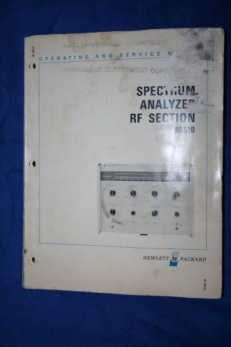 HP 8551B SPECTRUM ANALYZER RF SECTION OPERATING &amp; SERVICE MANUAL WITH SCHEMATICS