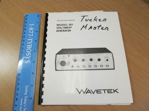 Wavetek 181 XCG/Sweep Generator Instruction Manual w/schematics c 06/75