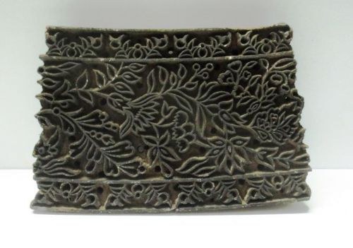 INDIAN WOODEN HAND CARVE TEXTILE PRINTING ON FABRIC BLOCK / STAMP FINE PATTERN