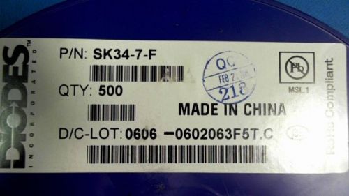 545-PCS SCHOTTKY 40V 3A DIODES SK34-7-F 347 SK347