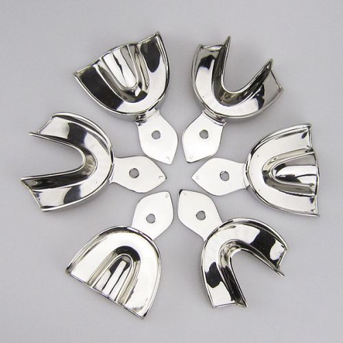 6 pedo dental impression trays set solid denture for sale