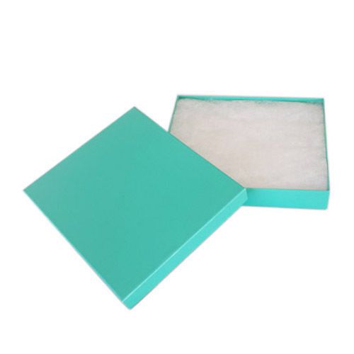 SALE! Lot of 100 pcs 6 1/8&#034;x5 1/8&#034;x1 1/8&#034; Teal Green Cotton Filled Jewelry Boxes