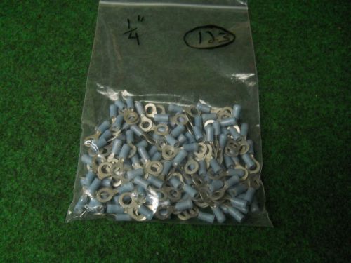 1/4 &#034;  ring terminals blue 16-14 awg connectors stake on lot of 123 for sale