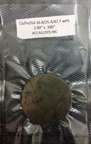 Cobalt Iron Gadolinium Sputter Target, 2&#034; x 4.5mm, by ACI Alloys