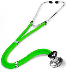 Stethoscope Sprague Rappaport Neon Green Dual Tube 122 Prestige Medical 30&#034; New