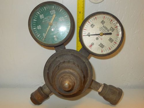 Welding oxygen gas torch head controls gauges vintage