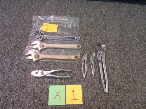 7 ADJUSTABLE WRENCHES CRESCENT WILD ALLEN WITCO KAL 10&#034; PLIERS TOOL PIPE USED