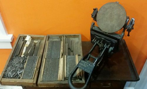 Kelsey 3 x 5 Printing Press Excelsior Model Letterpress Cast Iron Vintage + More