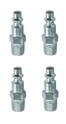 4 Pc Steel Air Tool Male Plug Threaded Fitting 1/4&#034; NPT