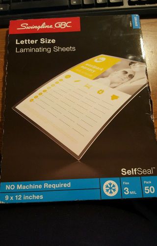 Swingline GBC Letter Size Laminating Sheets, 3 mil, 9 x 12&#034;, 50 Pack