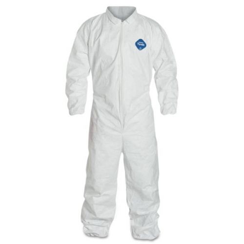Dupont TY125S White Tyvek Disposable Coverall Bunny Suit W/Elastic Wrists/Ankles